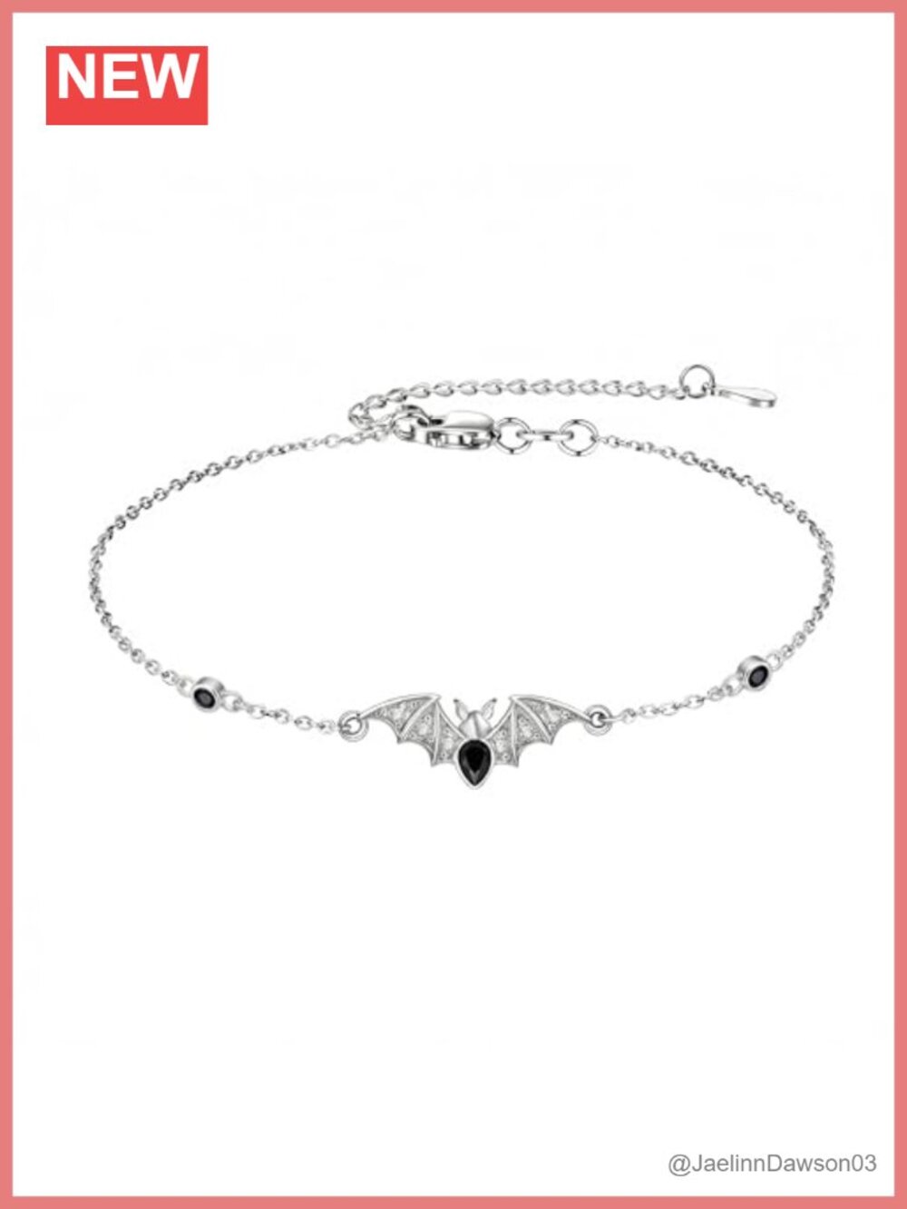 URONE Bat Cat Bracelet 925 Sterling Silver Link Bracelet Gift for Women